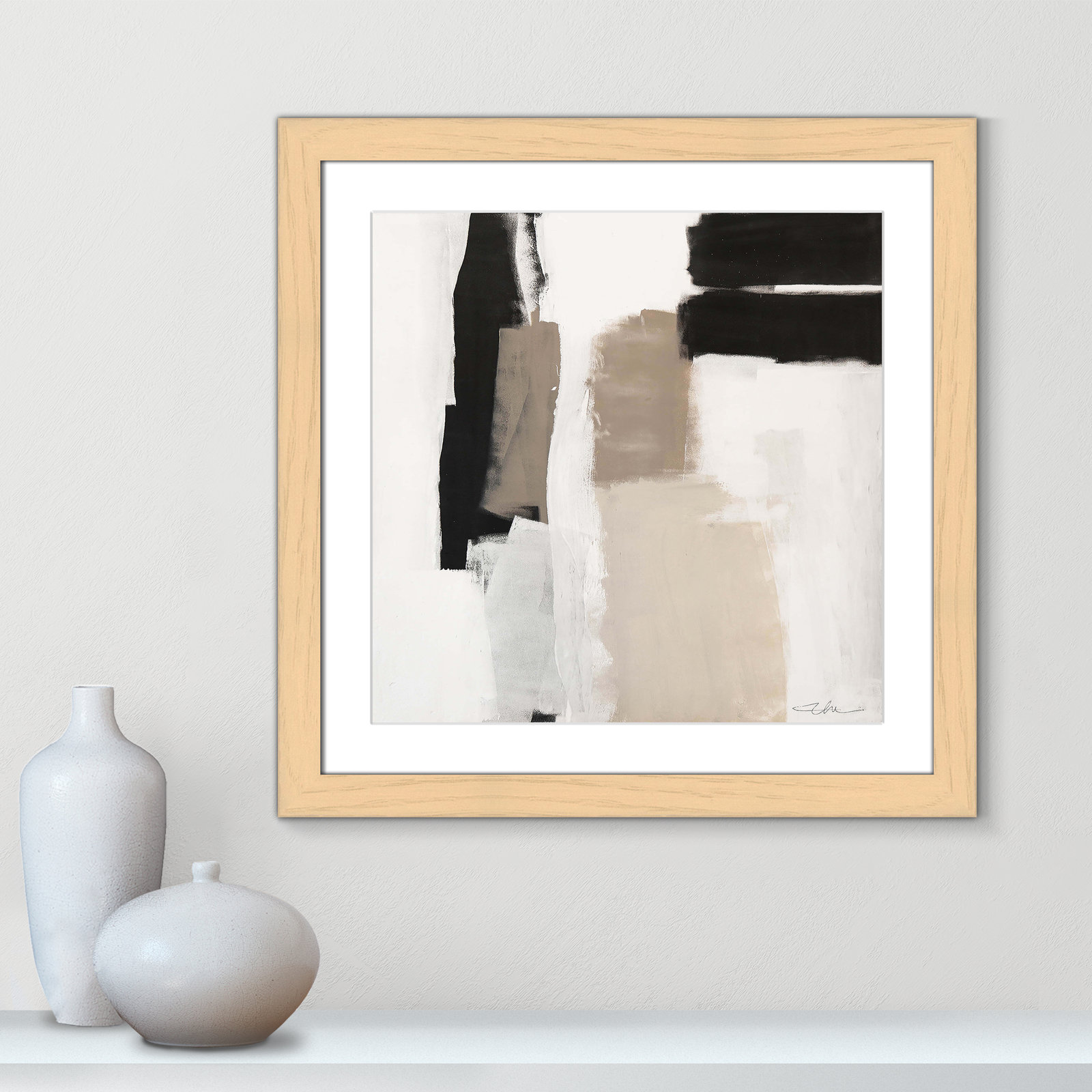 Earth Scapes II Print, 25" H x 25" W x 1.25" D, Natural Cube Framed