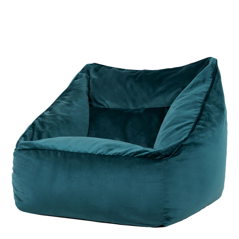 icon Milano Velvet Armchair Bean Bag, Teal Green