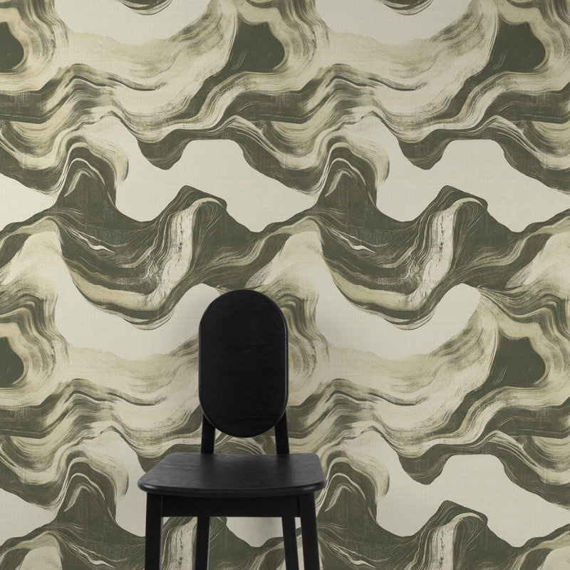 Structured Walls Collection Striking Geometric Wallpaper Roll, Green