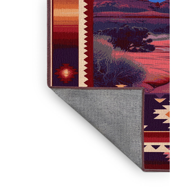  Tapis lavable Sedona Sunset Southwestern, Tapis de couloir 2 pi x 5 pi