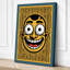 Grinning Face Retro - Wrapped Canvas-1367180167-1367180173