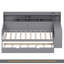 Lit de jour en bois avec tablettes de rangement, lit multifonctionnel avec lit gigogne et bureau d'étude-894267285-905107621