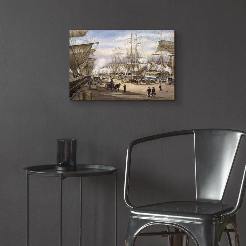 «The Green St. Wharf» par Stanton Manolakas, H 16 po x l 24 po x P 0,2 po