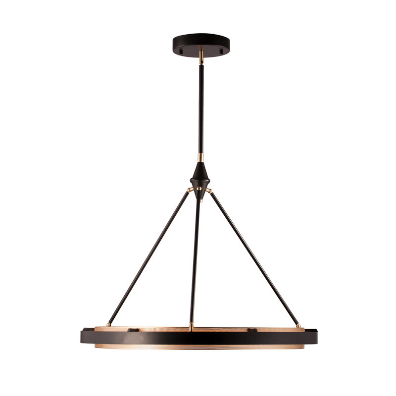 Duo 1 - Light LED Pendant, 26.25" H x 31.5" W x 31.5" D, Gold Shimmer