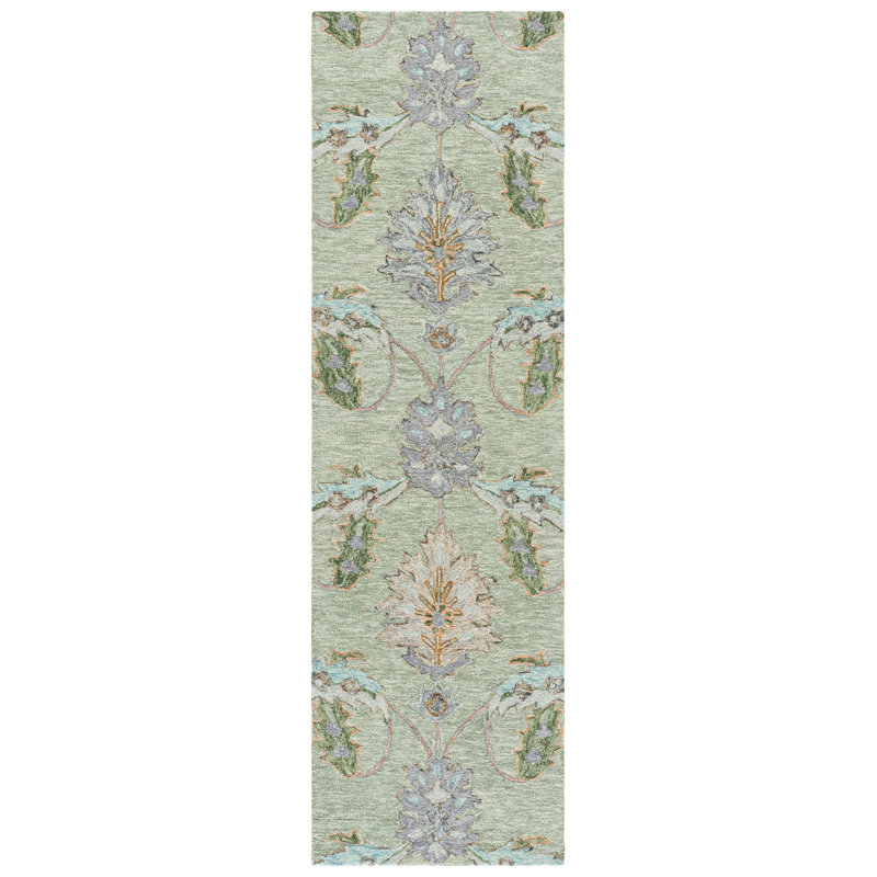 Jardin Hand Tufted Wool;Cotton Floral Indoor Rug, 2'-3" X 8'-0" Runner