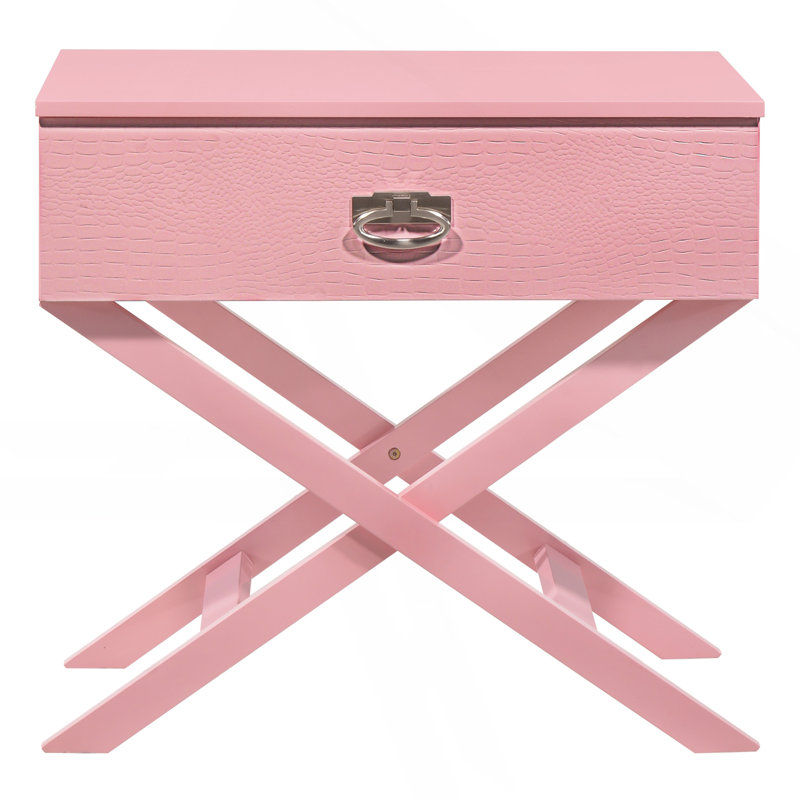 Charmante table de chevet rose pour les espaces modernes, Rose