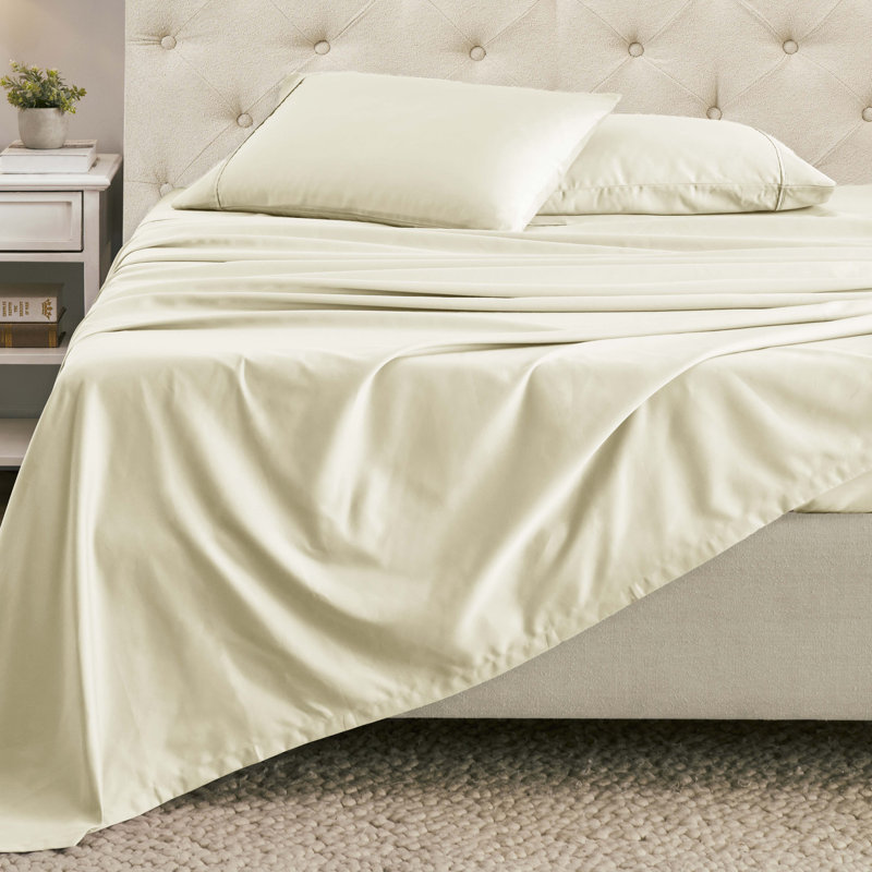 Superior 1500 Thread Count Cotton Blend Deep Pocket Sheet Set, Light Blue, Twin Extra Long Sheet Set