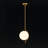 Curved Line Globe Pendant with White Jade Glass