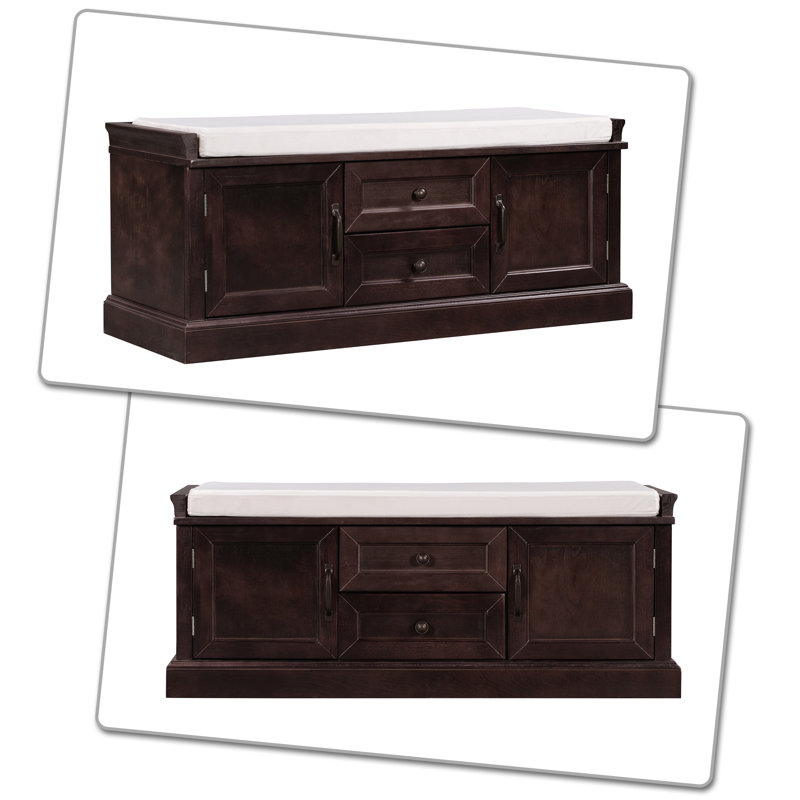 Ardilia Classic Storage Bench - 2 Drawers and 2 Cabinet, Espresso