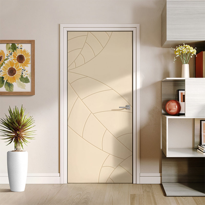Porte standard à panneaux en bois, Beige, 42 po x 96 po