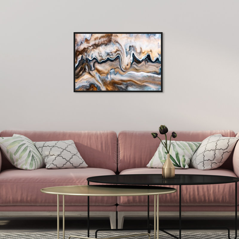 Modern Large Paint Splash Print by Oliver Gal, Black Floater Framed, 17" H x 25" W