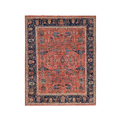 7'11" x 10'4" New Hand Knotted Red Wool Rectangle Oriental Rug - MOA1021045