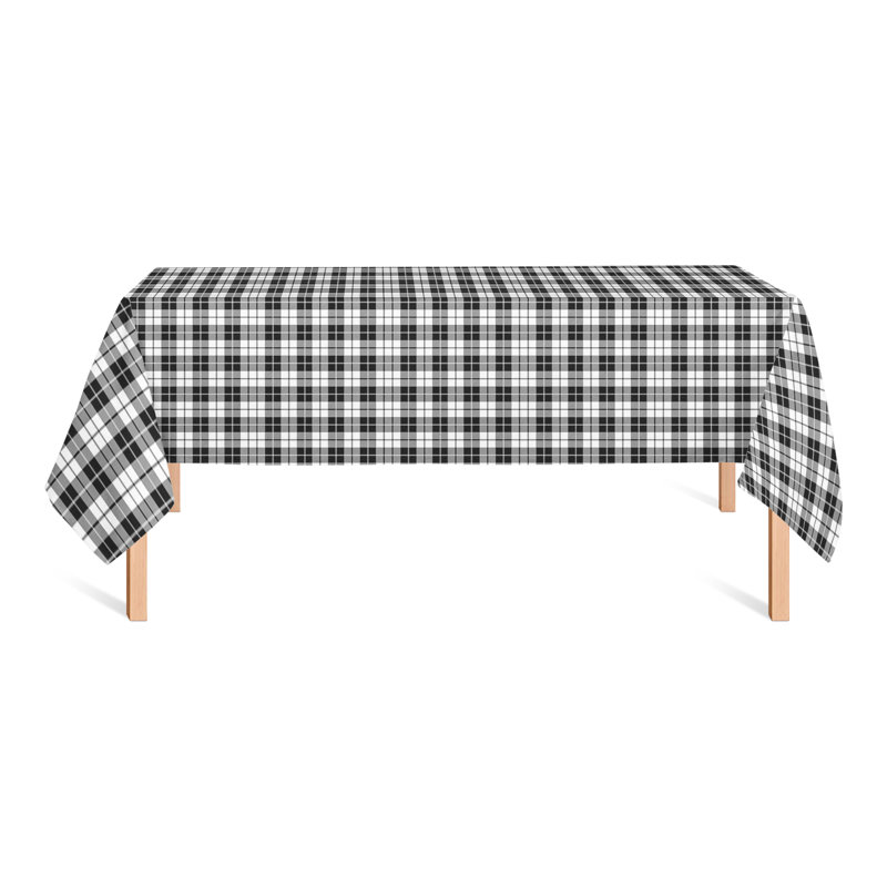 Abdul-Jabbar Plaid Tablecloth, Black