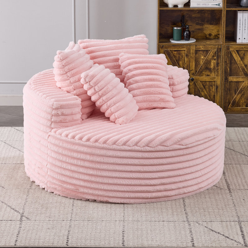 Upholstered Chaise Lounge, Pink