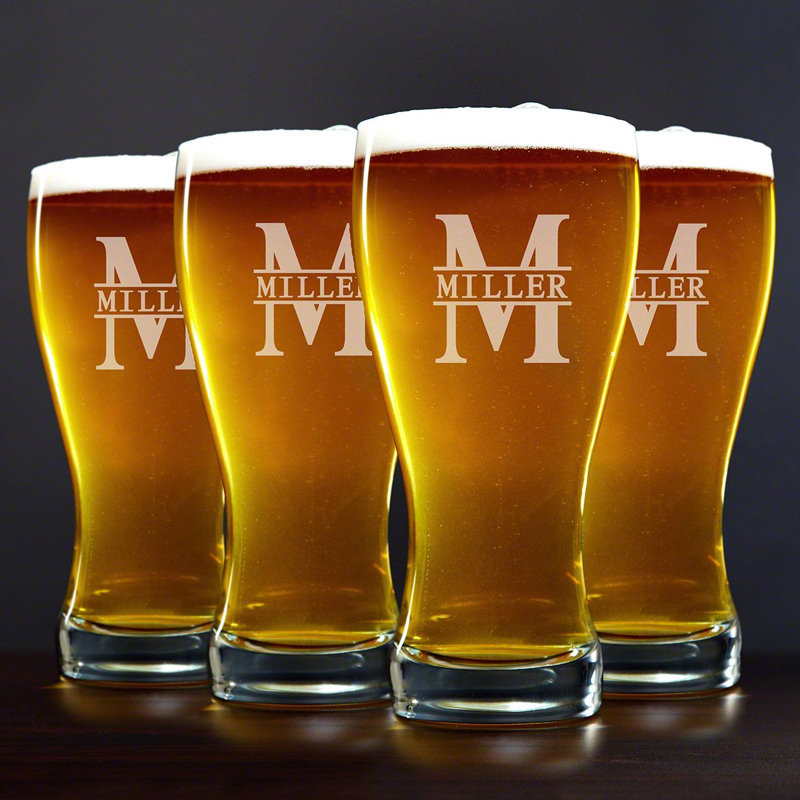 Pilsner Beer Glasses Set of 4 , Yes