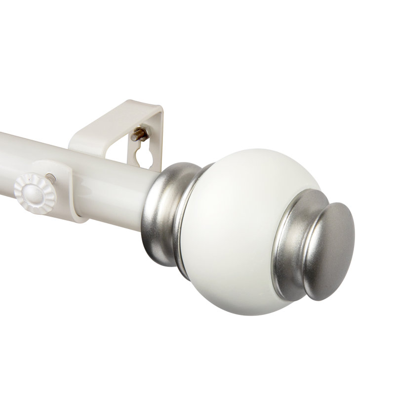 Tringle à rideaux simple Mccoppin, 120 à 170 po, Blanc
