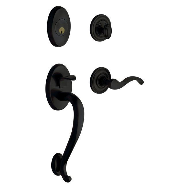 Logan Complete Inactive Logan Dummy Handleset with Lever and Rosette, Satin Black, Right