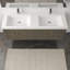 Ensemble de meuble-lavabo mural double 60 po avec surface solide Avalia-576473288