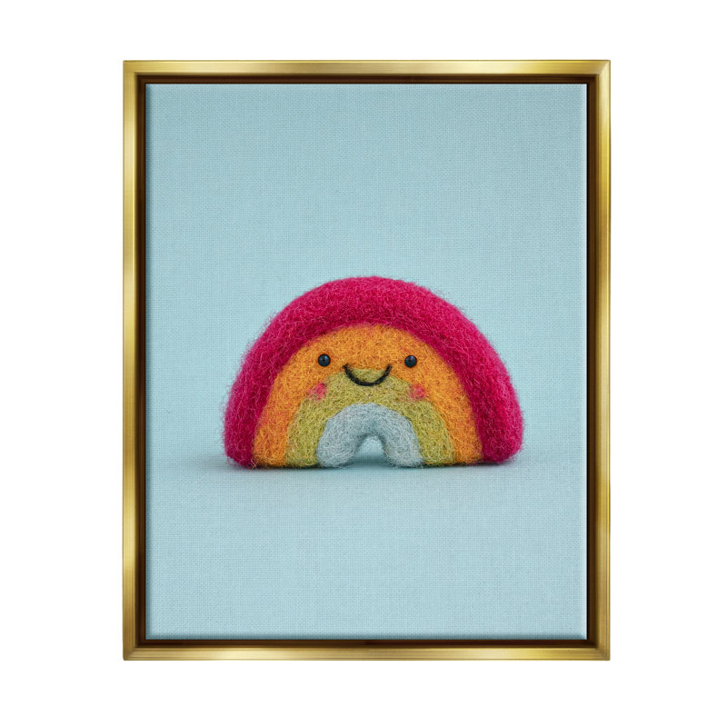 «Happy Happy Rainbow Blue» par Sally Swatland - photographie, H 21 po x l 17 po x P 1,7 po, Cadre flottant métallique doré