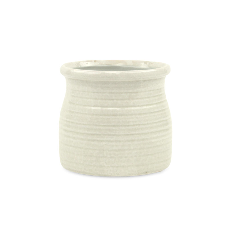 Pot à fleurs en céramique Mott, Blanc, H 4,75 po x l 5 po x P 5 po