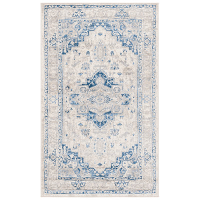 Tapis ivoire / bleu Aurich 851