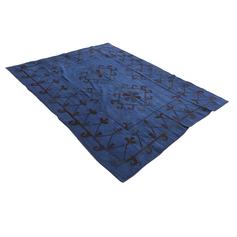 7 Ft Square Puleo Navy Blue Rug