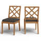 Haley Teak Wood Outdoor Dining Side Chair with Cushion