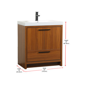 Zipcode Design™ Albers 30'' Free Standing Single Bathroom Vanity with ...