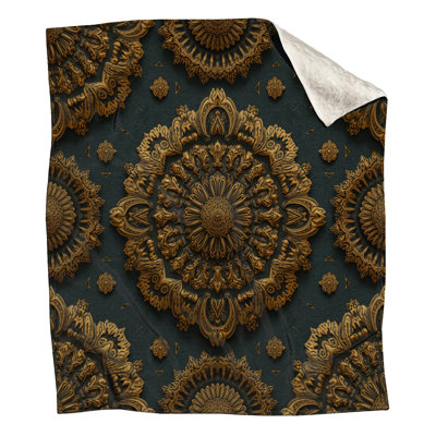 Intricate Bronze Mandala Blankets