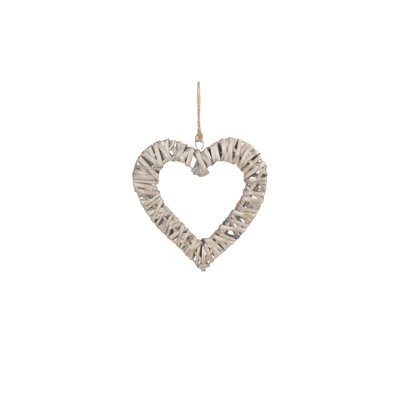 Halesowen Wicker Heart Shaped Hanging Sculpture