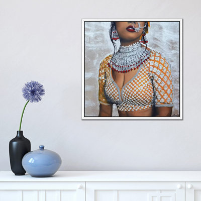 Indian Couture I (Silver) 1 Piece Painting on Canvas