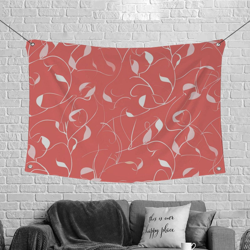 Tapisserie en tissu floral en microfibre, H 50 po x l 60 po