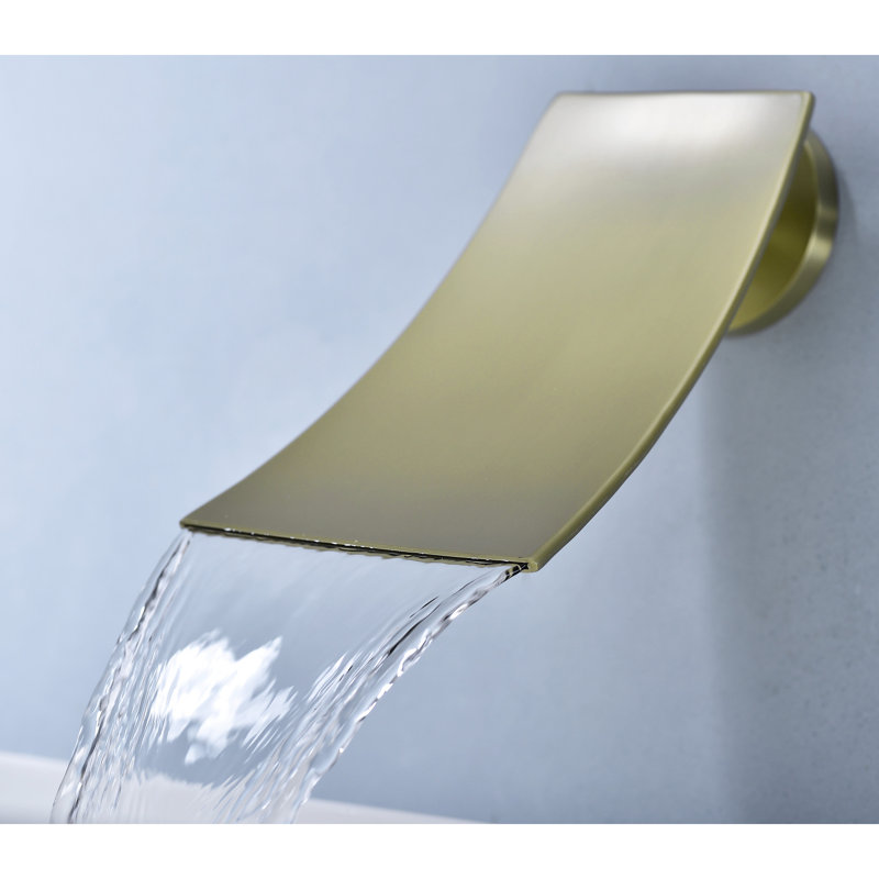 Robinet pour salle de bain à fixation murale Golden, Doré