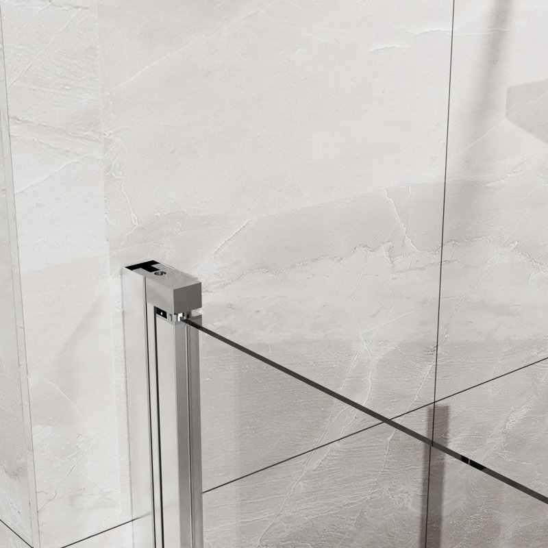 34"W x 72"H Bifold Frameless Glass Shower Door, Chrome