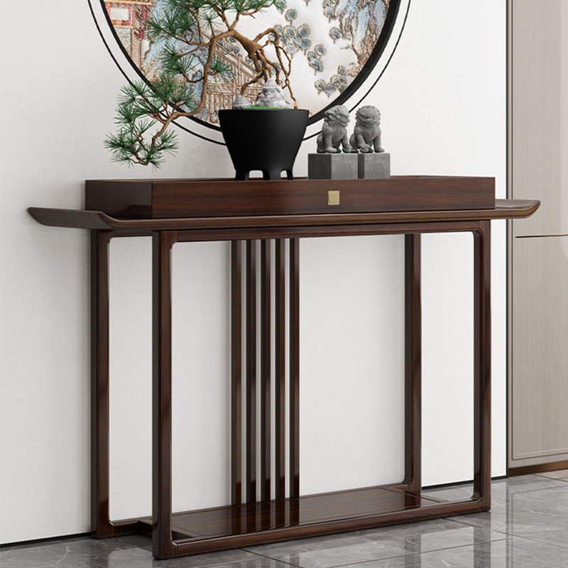 Nouvelle table de véranda entièrement en bois massif de style chinois, H 35,40 po x l 47,20 po x P 14,90 po