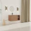 Meuble-lavabo mural 40 po avec lavabo en céramique blanche et tablettes de rangement et 1 porte à fermeture en douceur, emballage KD, contreplaqué-1029408694