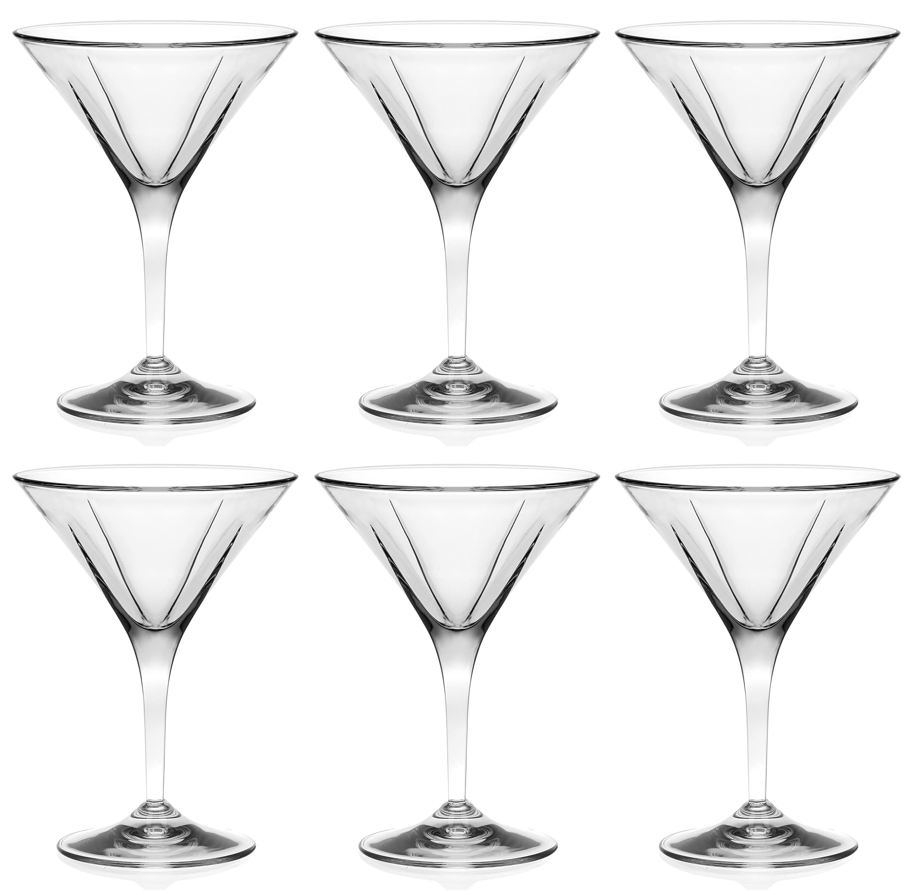 Martini - Glasses - Classic Clear - Set of 6 - Stemmed - by Majestic Gifts Inc. - Made in Europe - 5 oz. (Set of 6) Orren Ellis