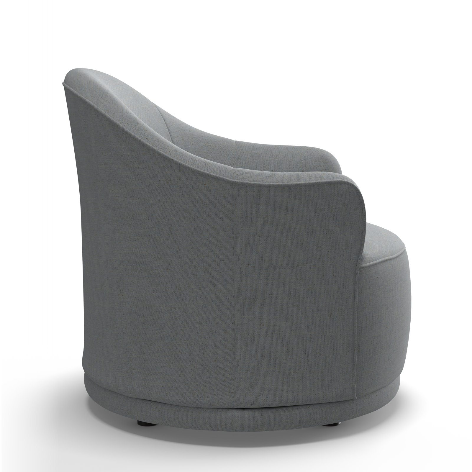 Rumi Upholstered Swivel Barrel Chair, Nomad Oxford Crypton Performance Chenille