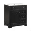 Meuble-lavabo de 30 po avec comptoir d'évier, meuble-lavabo avec porte et deux tiroirs, planches en MDF, bois massif, un paquet-982107297