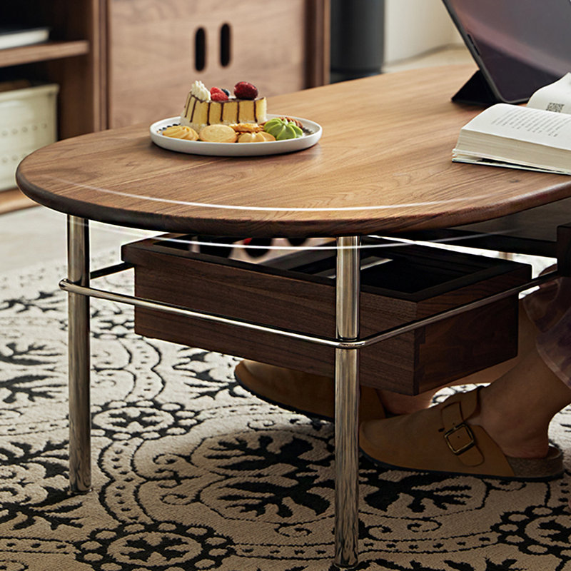 Medieval-style solid wood coffee table