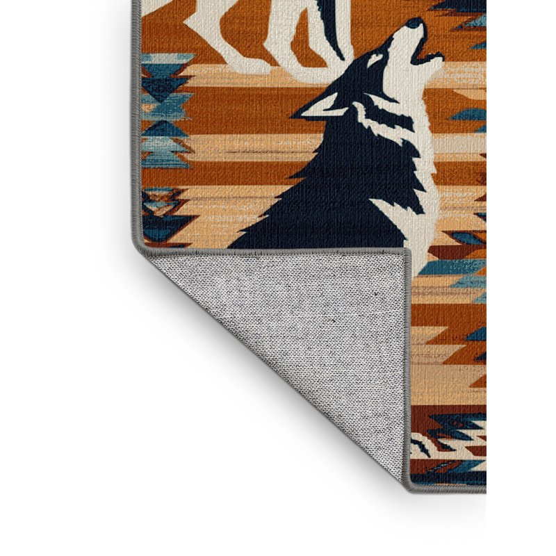  Tapis lavable inspiré du loup du Sud-Ouest, Rectangulaire 2 pi x 3 pi