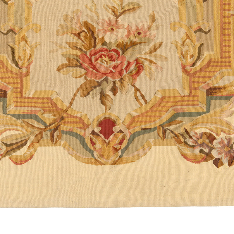 Gold Traditional Chinese Aubusson Rug - 9'7" X 14'2"