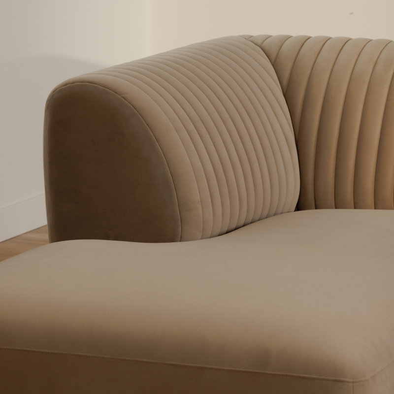 Canapé modulaire à méridienne 2 pièces 117 po Sidney, Chenille performance beige, Orienté à gauche (vu de face)