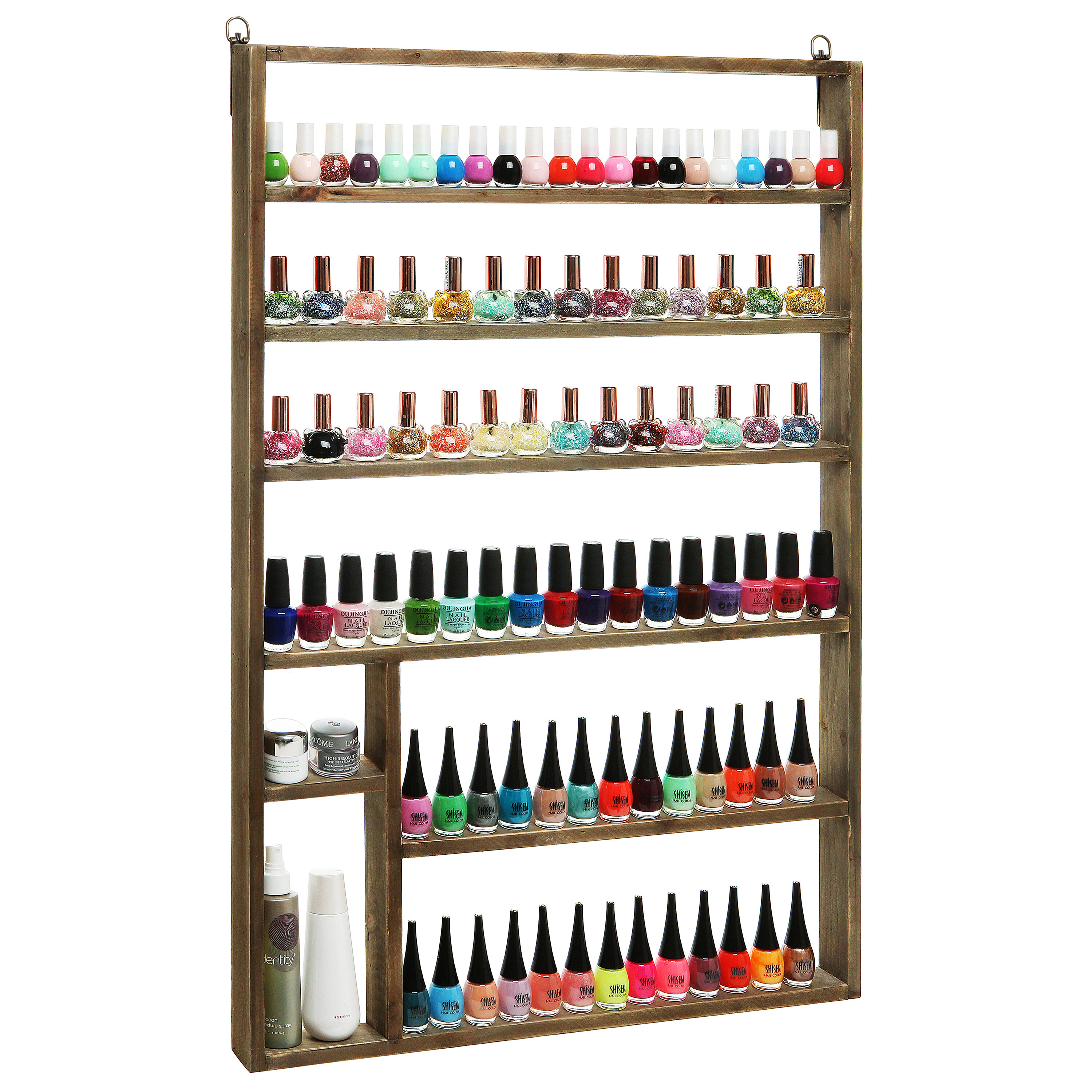 Nail Polish Organizer Wooden Storage Box, With Dividers and a Drawer,  Makeup Organizer 