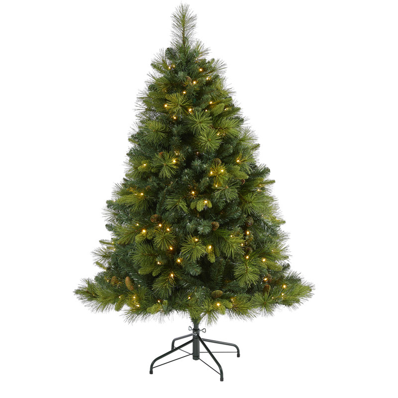 Arbre de Noël artificiel pin vert avec lumières claires, H 5 pi
