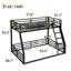Lit superposé en métal, cadre de lit superposé simple au-dessus du plancher complet, lit superposé robuste pour enfants, adolescents, adultes, conception à bruit réduit, noir