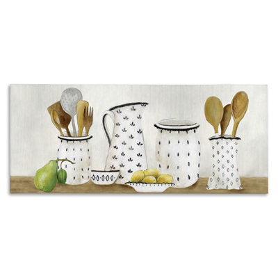 Kitchen Jugs & Utensils Canvas, design by Janet Tava