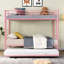 Lit superposé en métal avec lit gigogne rose - option de chambre à coucher moderne, économise de l'espace efficacement, structure en acier pour la durabilité, performance silencieuse et stable, grande capacité de charge, sécurité des escaliers sécuritaires, lit simple