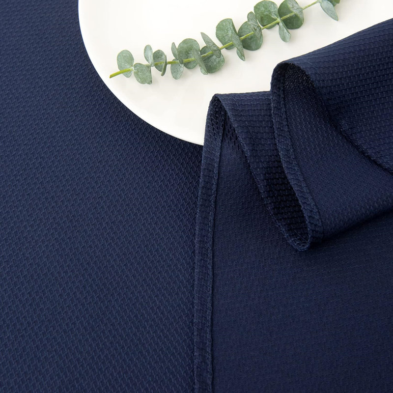 Grace Polyester Round Tablecloth, 72" L x 72" W, Navy Blue