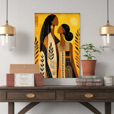 Canvas Wall Art African American Mother And Daughter Art Print Vintage Poster Print Home Decor